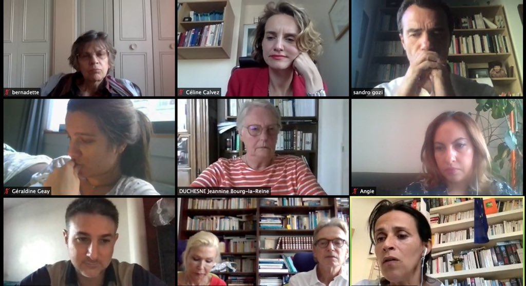 CZacharopoulou's tweet photo. 🙏@celinecalvez pour ton invitation. Plaisir d'échanger aux côtés de @sandrogozi avec les marcheurs des @JeunesMacron92 @JeunesMacron92 : #Europe de la #santé, #GreenDeal pr la transition écologique, coopération avec l'#Afrique, #PacteSimoneVeil, multilateralisme.#WeAreEuropean https://t.co/6ySV3vLZu4