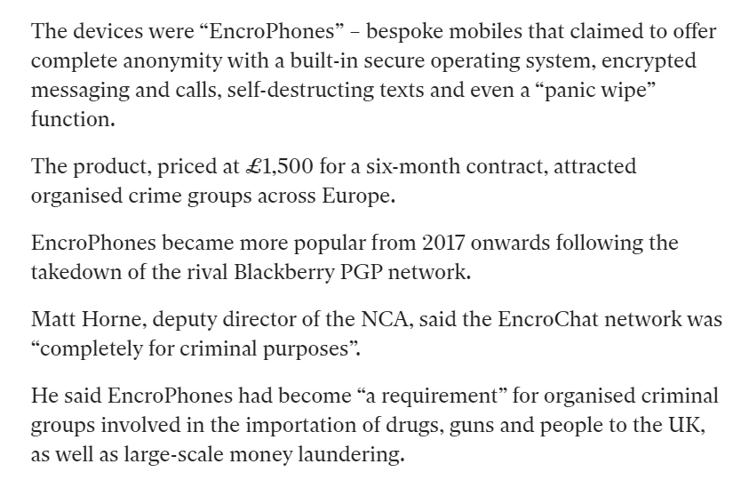 Looks like we will watch the organized crime networks dissolve around us as they lose their ability to do business in secret!Seems they were very popular with the money launderers!  #ButNothingsHappening