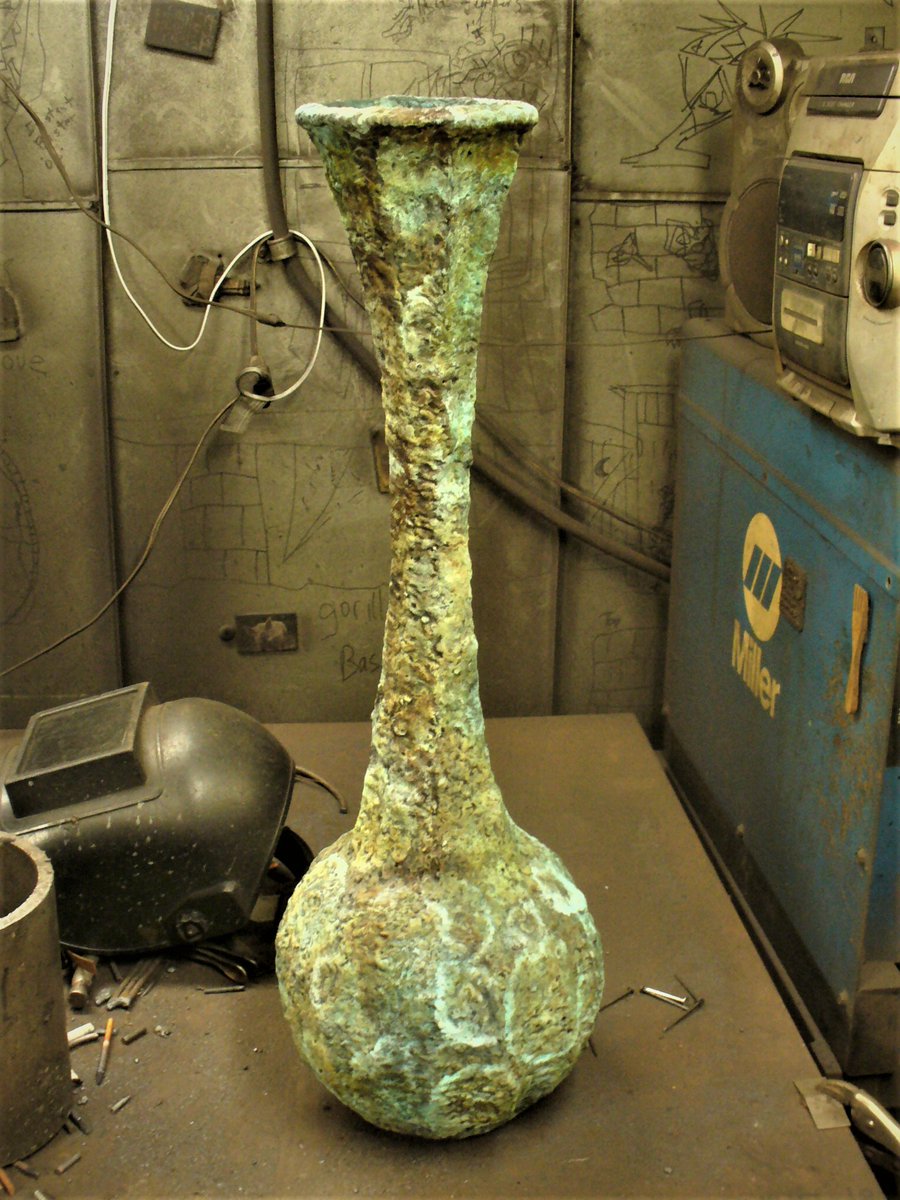 johnwalkeasy's tweet photo. Vase 5, 30"tall, Steel &amp; Bronze, Forged &amp; welded. https://t.co/ndLIAg3Ix4