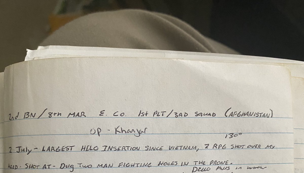 18. My team leader and I tried standing up to see where we were being shot from so we could return fire. An individual stepped out and fired a rocket propelled grenade at us. We dove for cover. It flew overhead and almost hit Marines to our rear. I don’t remember the 2nd RPG.