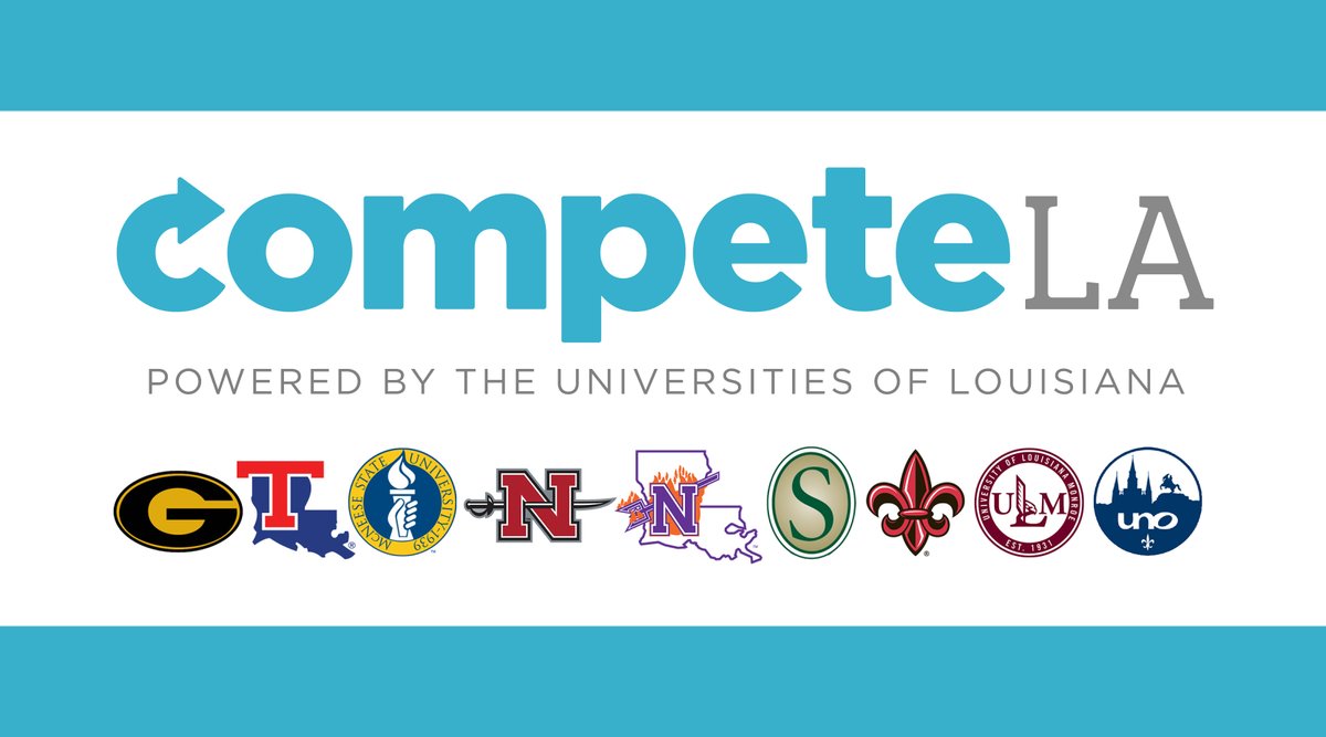 Compete_LA's tweet photo. Compete LA is powered by the Universities of Louisiana. Earning a degree with #CompeteLA means joining the powerful alumni network at one of the nine @ulsystem universities. Visit https://t.co/SBiQ61E870 to learn about earning your degree from the university you know and love. https://t.co/V7QMz4CJG7