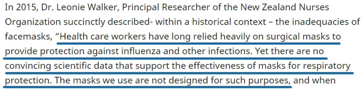 32/Dr. Leonie Walker, Principal Researcher of the New Zealand Nurses Organization: "There are no convincing scientific data that support the effectiveness of masks for respiratory protection [against influenza]. The masks we use are not designed for such purposes."