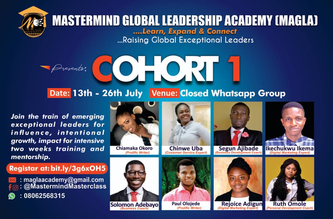 Elitemind_Con's tweet photo. Hello friends, I am exited to share dis with u all. I will be speaking at the MAGLA event which comes up this month of July.
The Academy is free and it's centred at training exceptional leaders for influence and international growth for business owners &amp; professionals. See u der! https://t.co/HrucnJspnf