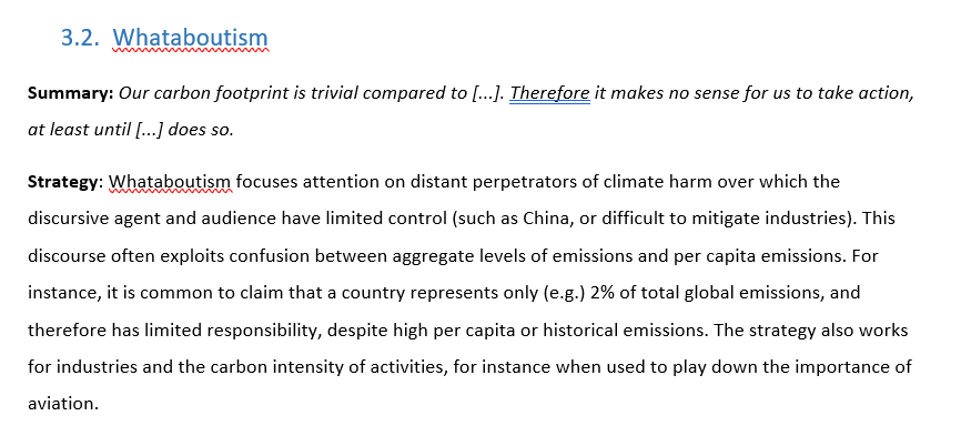 Discourse of  #ClimateDelay #2: Whataboutism. Also known as the "But China!" or the "we're just 2%!" argument