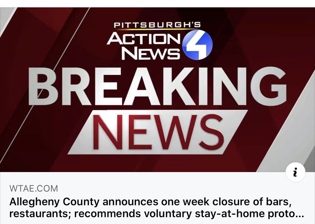 Pittsburgh joins the roll call of places forced to close down bars again shortly after reopening due to measures not being followed - NPHET seem to be hoping Vintners can talk sense into rogue publicans ignoring the profit motive that’s driving this