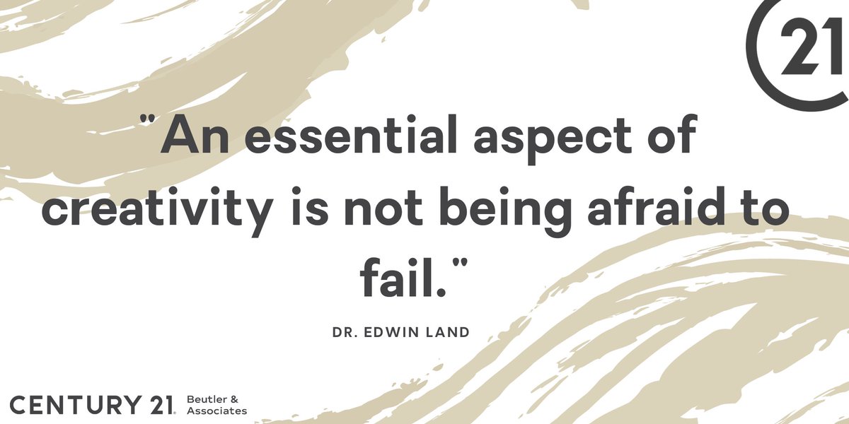 21Beutler's tweet photo. "An essential aspect of creativity is not being afraid to fail." 
-Dr. Edwin Land

#relentless #spokanerealestate #relentlessmoves #realestatespokane #realestatewashington #spokanerealestate #washingtonrealestate #neversettle #realtor #realtors #spokanerealtor #century21spokane https://t.co/kE629lTasD