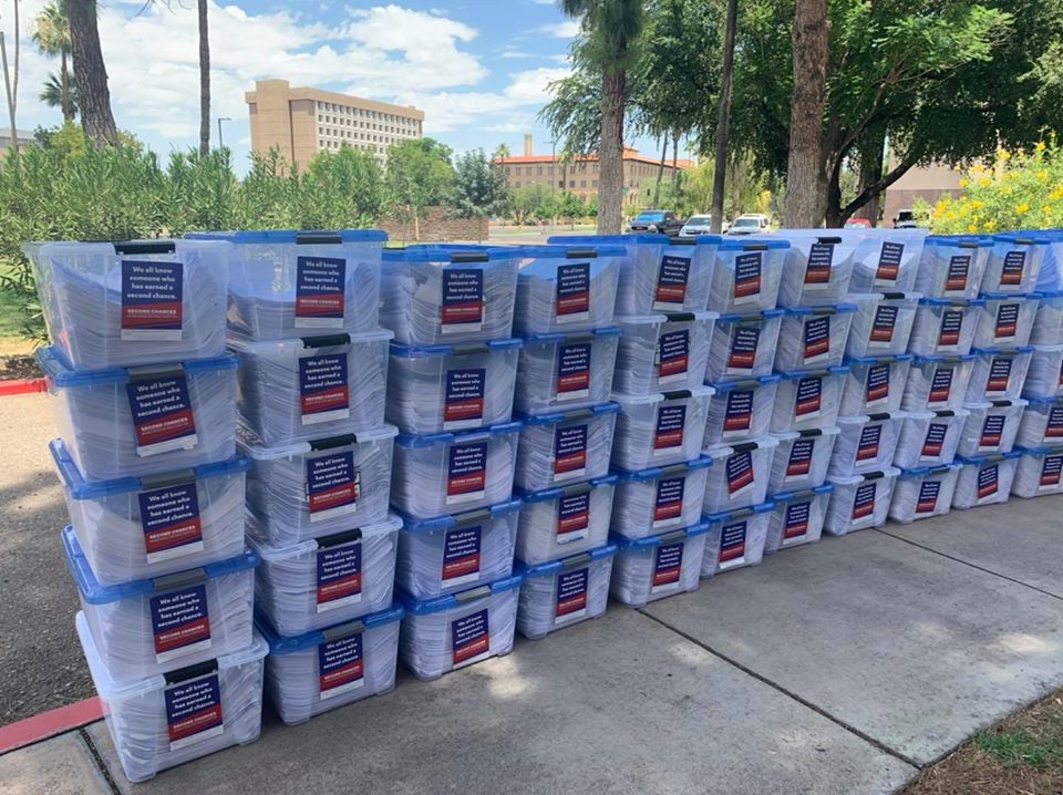 SecondChancesAz's tweet image. You did it!!! 397,291 signatures are being submitted — right now — to qualify Second Chances for the November ballot. Arizona voters are ready. Thank you to every person who signed, volunteered and helped us spread the word.