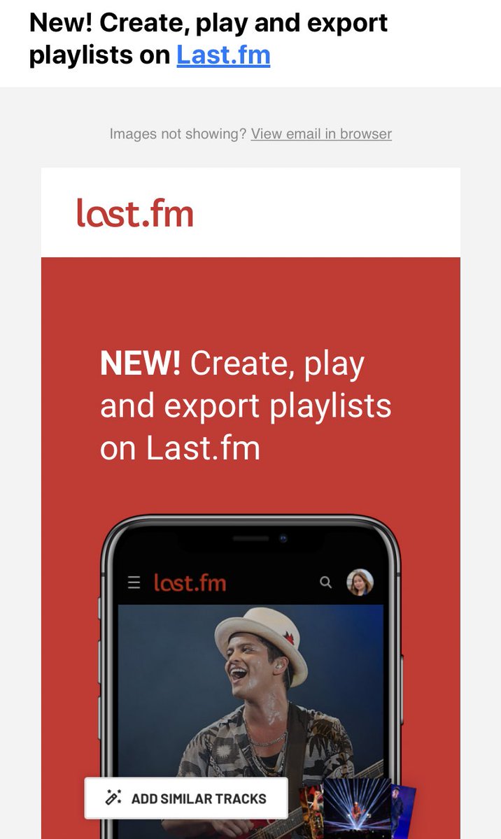 Receiving an email from Last.fm is like seeing pictures of my twenties . Fond memories. Belonging to a past