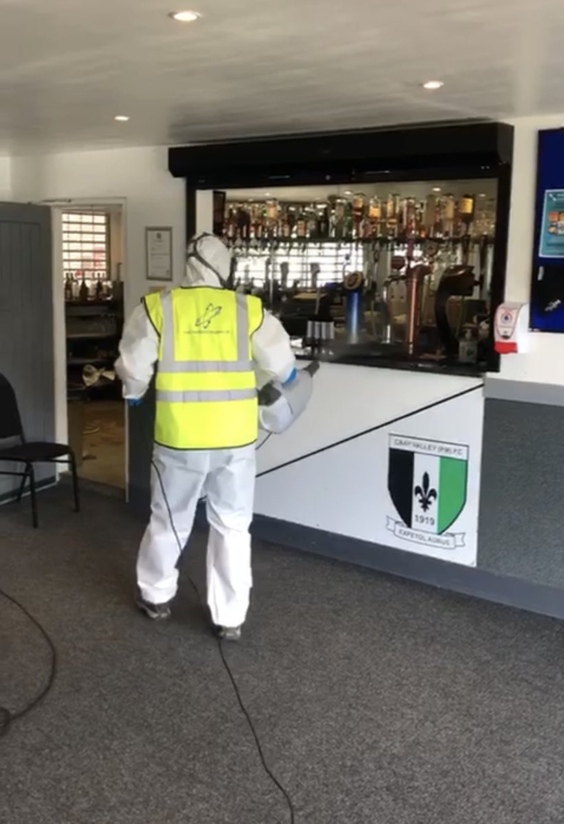 AVHL4's tweet photo. Preparations for opening day on the 4th July @CrayValleyPM #sanitisation of Badgers clubhouse &amp; dressing rooms  #COVID19 https://t.co/v7nKHfarzB