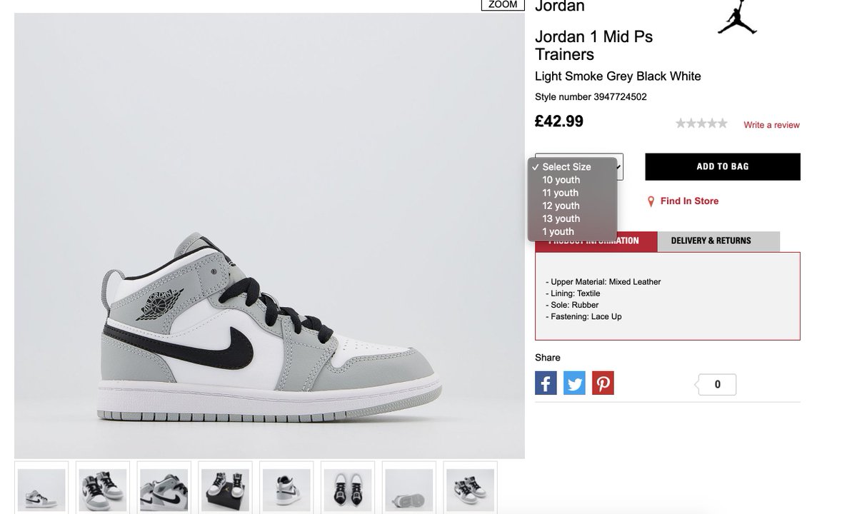 jordan 1 mid smoke grey ps