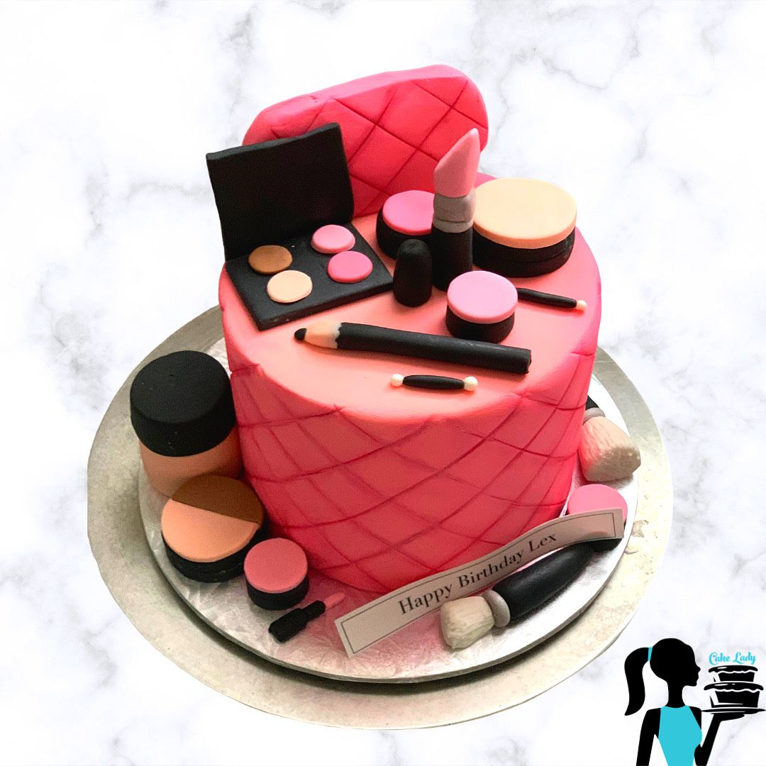 CAMARILLA Makeup Kit Cake Topper for Girls Birthday Party,Bridal  Shower,Bachelors Party Cake Decoration/Cake