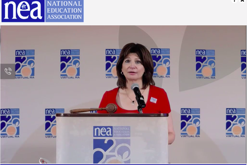 NEAToday's tweet photo. "I taught my 6th graders the history of struggle in our country. I taught them to love our country because the founders got the poetry right. Whether they meant to or not, they told us who we were supposed to be. The poetry is radical and powerful." -@Lily_NEA  #NEARA2020 https://t.co/PHM4soW68x