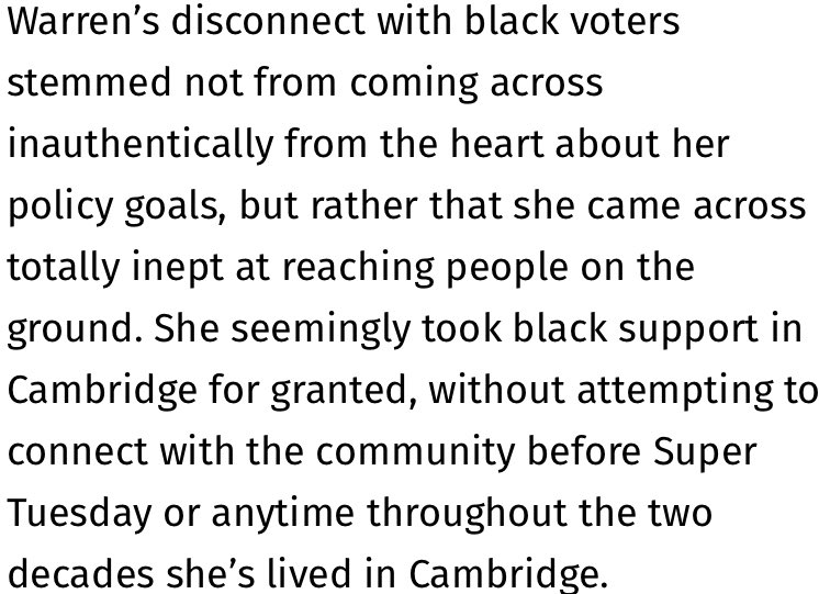 14) This article is brutal...not much more to say. https://www.wgbh.org/news/commentary/2020/03/09/elizabeth-warrens-disconnect-with-black-voters-started-in-cambridge-mass