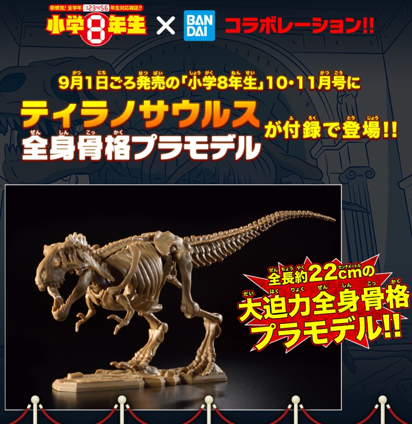 hobby 年9月1日發售 雙月刊小學8年生年10 11月號 附錄 Bandai 模型tyrannosaurus 全身骨格 1 000yen T Co 7qx2nn2lyd hobby 年9月1日發售 雙月刊小學8年生年10 11月號 附錄 Bandai 模型tyrannosaurus 全身骨格 1 000yen T Co 7qx2nn2lyd