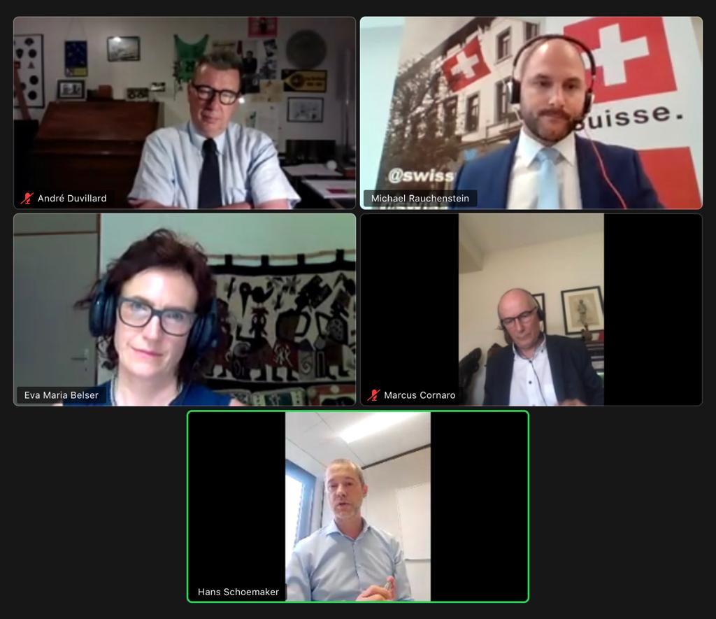 SwissmissionEU's tweet photo. Thanks to all the panelists & participants contributing to today’s lively #webinar discussion on how #federalism impacted concrete crisis management in the times of #COVID19 with welcoming words from🇨🇭 Ambassador to🇪🇺 #UrsBucher.
#SwissEUrelations #InternEvent #PostCovid19 https://t.co/l91IFDpw5l