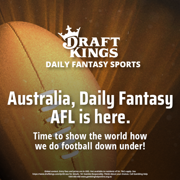 RankingsDFS's tweet photo. Round 5 of the #AFL continues on @DraftKings tonight!

Access our FREE #AFLDFS tools including our free projections for your #AUSFL teams!

ACCESS | https://t.co/ytDIugKS7F

#AFLPiesDons #AFLFantasy @DraftKings_AUS https://t.co/73D53psSnL