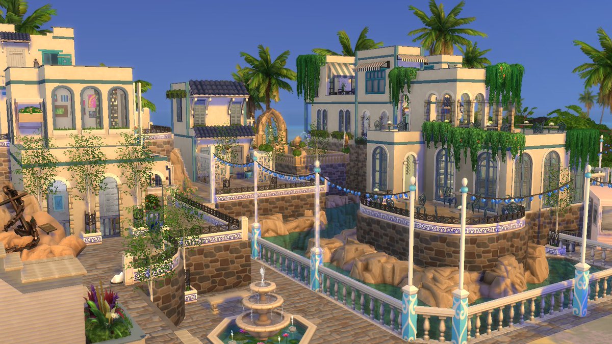 TilWeOverdose91's tweet photo. Check out my #GreekIsland on #TheSims4..Includes a Libary, Cafe, Antique store, Boutique, Romantic Restaurant, Greek garden and 10 Tiny Homes!! #ShowUsYourBuilds #Greek #Island #TS4 #TinyHome #TheSims #Paradise https://t.co/CE1B9j2nm5