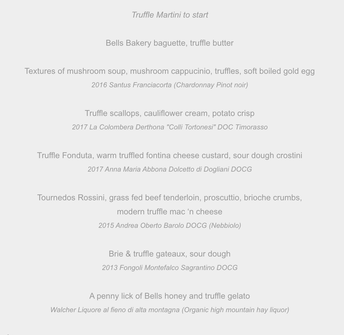 BellsatKillcare's tweet photo. TRUFFLE DINNER with culinary director, Sean Connolly THURSDAY 16 JULY, 7pm 
$250pp, all-inclusive with matched wines.
Secure you seat on 4349-7000 now. https://t.co/zi9rSrZLal