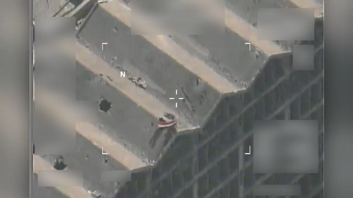 Al-Jamuri Hospital is seven stories tall.There were actually 100 snipers with over 300 human shields.But the Iraqis took the hospital, killing all the terrorists and freeing all the hostages unharmed.ISF = Iraqi Security Forces.