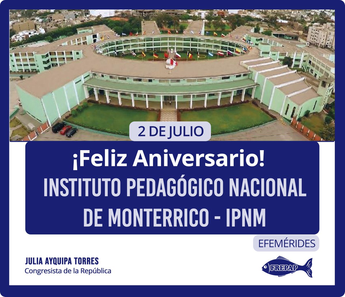 ayquipa_julia's tweet photo. 📌Saludo y admiro la vocación de todos los docentes del Instituto Pedagógico Nacional, quienes en la conmemoración de su día requieren todo el reconocimiento por su importante labor, formando el futuro profesional que nuestro país necesita. ¡Feliz día! #IPNM #FREPAP https://t.co/t8QfjzKuYv
