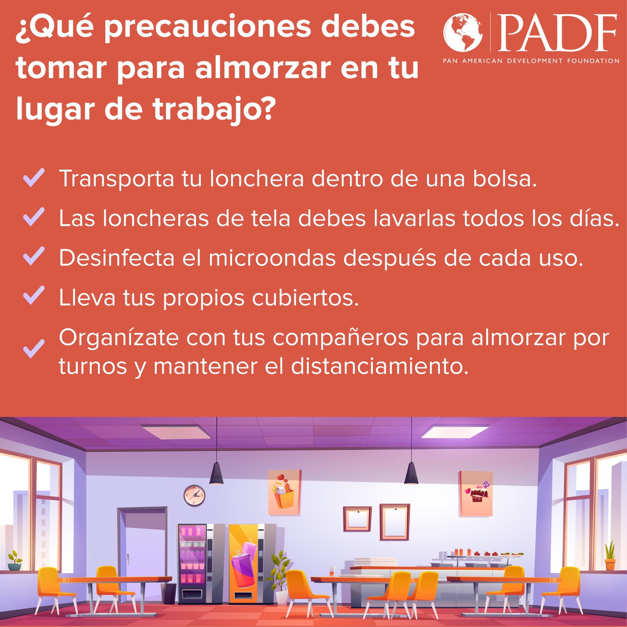 Padf Ecuador V Twitter Si Debes Almorzar En Tu Lugar De Trabajo Sigue Estas Recomendaciones Para Evitar El Contagio Y La Propagacion Del Virus Https T Co Qh8uylrw5b