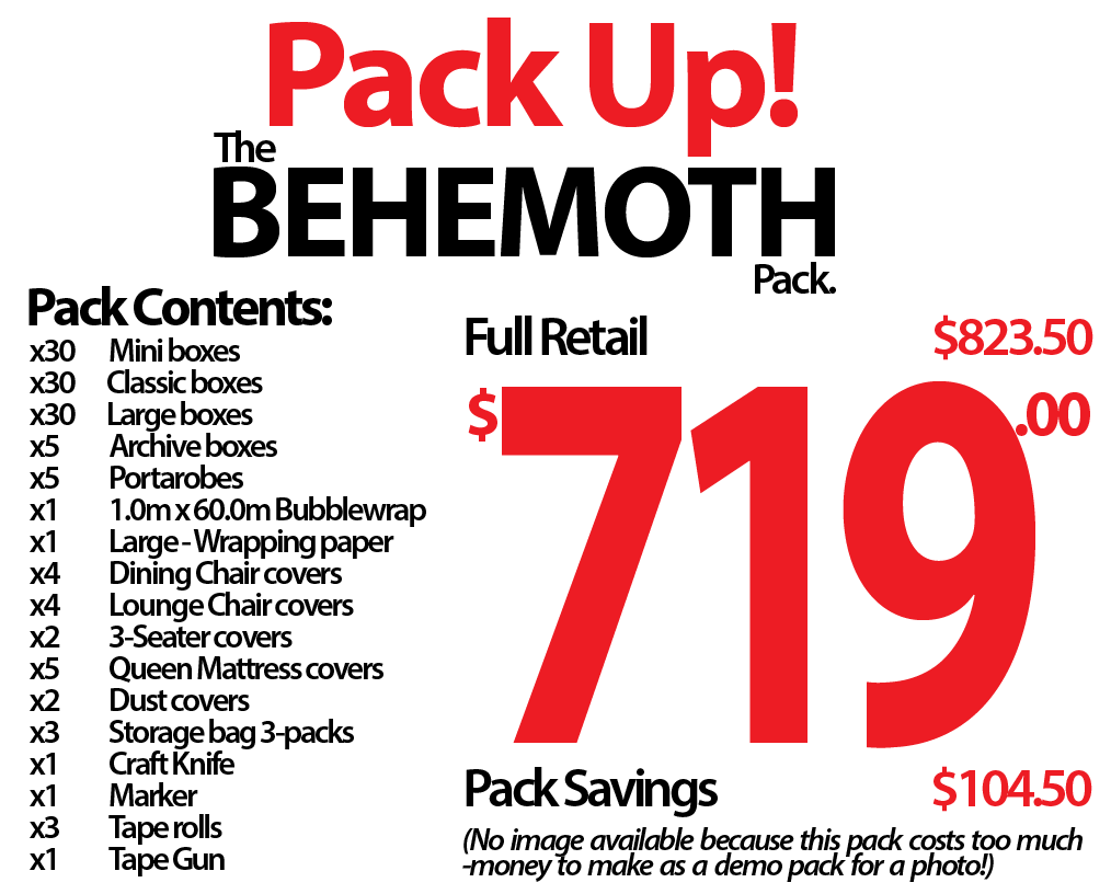 WeSellBoxes1's tweet photo. Our Behemoth pack is sooooooo large, there aren't enough twitter characters to tweet the contents. If you are brave enough to handle it then reach out to us https://t.co/XPlZe3IfSu and use the subject: Give me the Behemoth #wesellboxes #nz https://t.co/fpzMO9sKlI