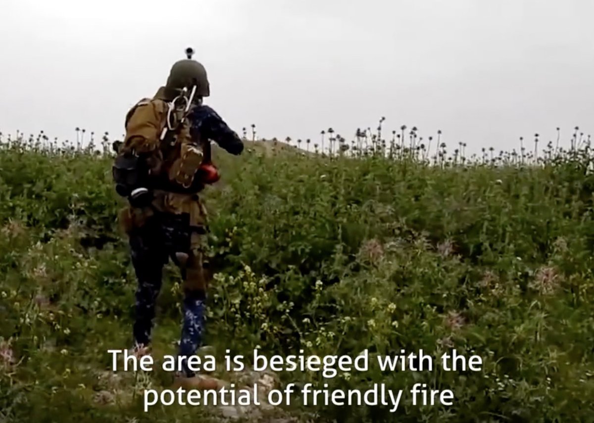 A squad of police commandos were sent into heavy underbrush to intercept SIX Armed Islamic State suicide bombers attacking the police-commando headquarters.An overhead drone fed video to the HUD set, and the officer used a helmet-mounted GoPro to send video to the headquarters.