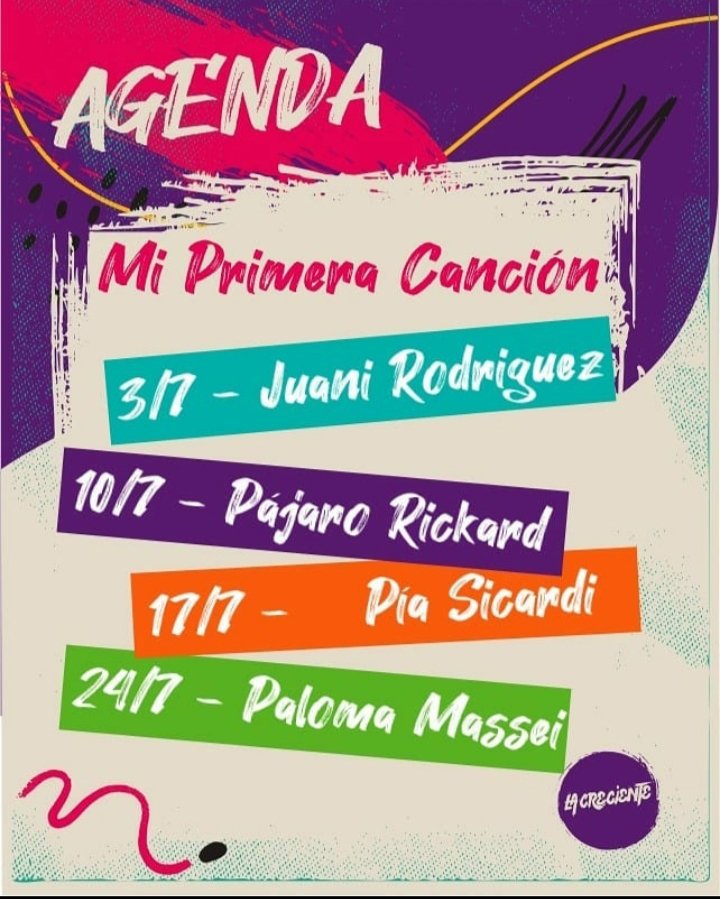 Agenda del mes de nuestro ciclo de charlas y música 
#miprimercancion #culturarock #berisso #quedatencasa #andandodescalzo #pajaros