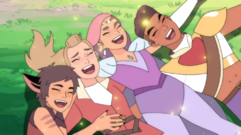 ...in fact, She-Ra and her friends are inseparable. The overall message of the show is a pean to collectivism and community - no one can be a hero on their own and characters are diminished by any such attempt - in fact, the final episode's climax is all about strength in union.