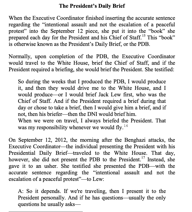The Obama White House largely cooperated with this inquiry.  https://www.politico.com/news/2020/07/02/benghazi-russia-trump-afghanistan-348336