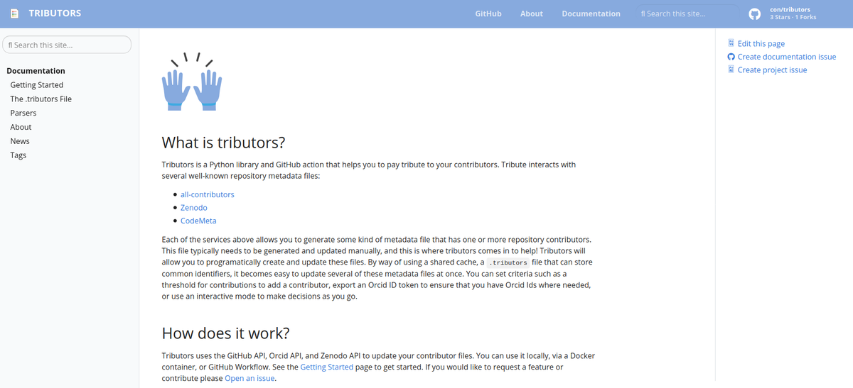 vsoch's tweet image. Pay tribute to your contributors! @yarikoptic and I had fun this week creating a library &quot;Tributors&quot; to update contributor files for @zenodo #allcontributors and #codemeta  with shared metadata! Check it out 👉 vsoch.github.io/2020/tributors/ or jump right in 👉 con.github.io/tributors