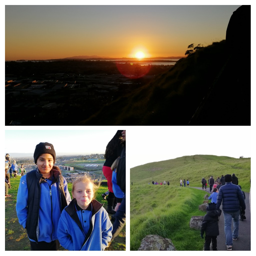Matariki Hīkoi up Maungarei. What a great way to start the day! #matariki #StonefieldsSch 🌄