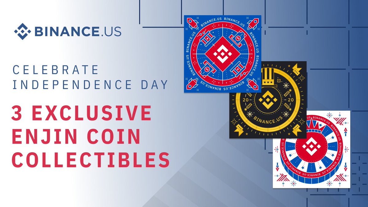 BinanceUS's tweet image. We’ve partnered with @Enjin to mint a series of exclusive Binance.US-themed collectibles to celebrate this Independence Day🇺🇸!

Collect all 3: binanceusl.ink/enjnft