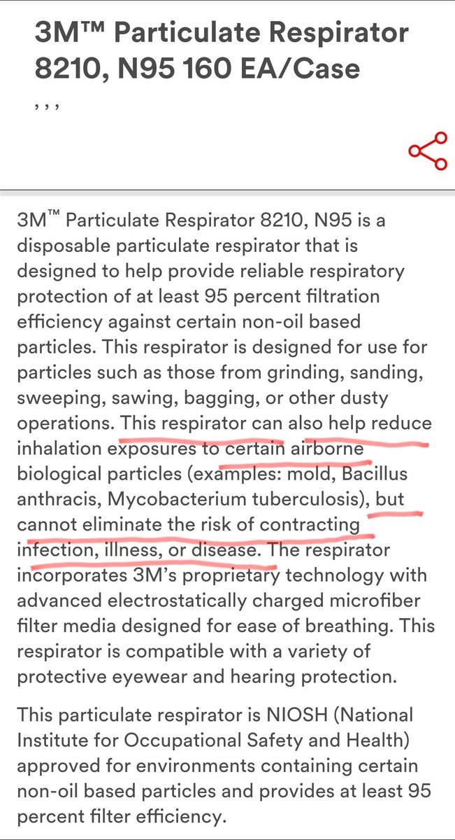 ViKu1111's tweet photo. @GovAbbott 
N95 MASK DOES ALMOST NOTHING TO PROTECT FROM #COVID19 
VIRUSES 10-100 TIMES SMALLER THAN BACTERIA which are larger than 1000nm (1micron)
BUT THE MASKS SAY THEY CANNOT ELIMINATE RISKS OF CONTRACTING DISEASE
https://t.co/IjgKK2J2EV
PARTICLE SIZES
https://t.co/BJLG313595 https://t.co/3B0KcOwyas