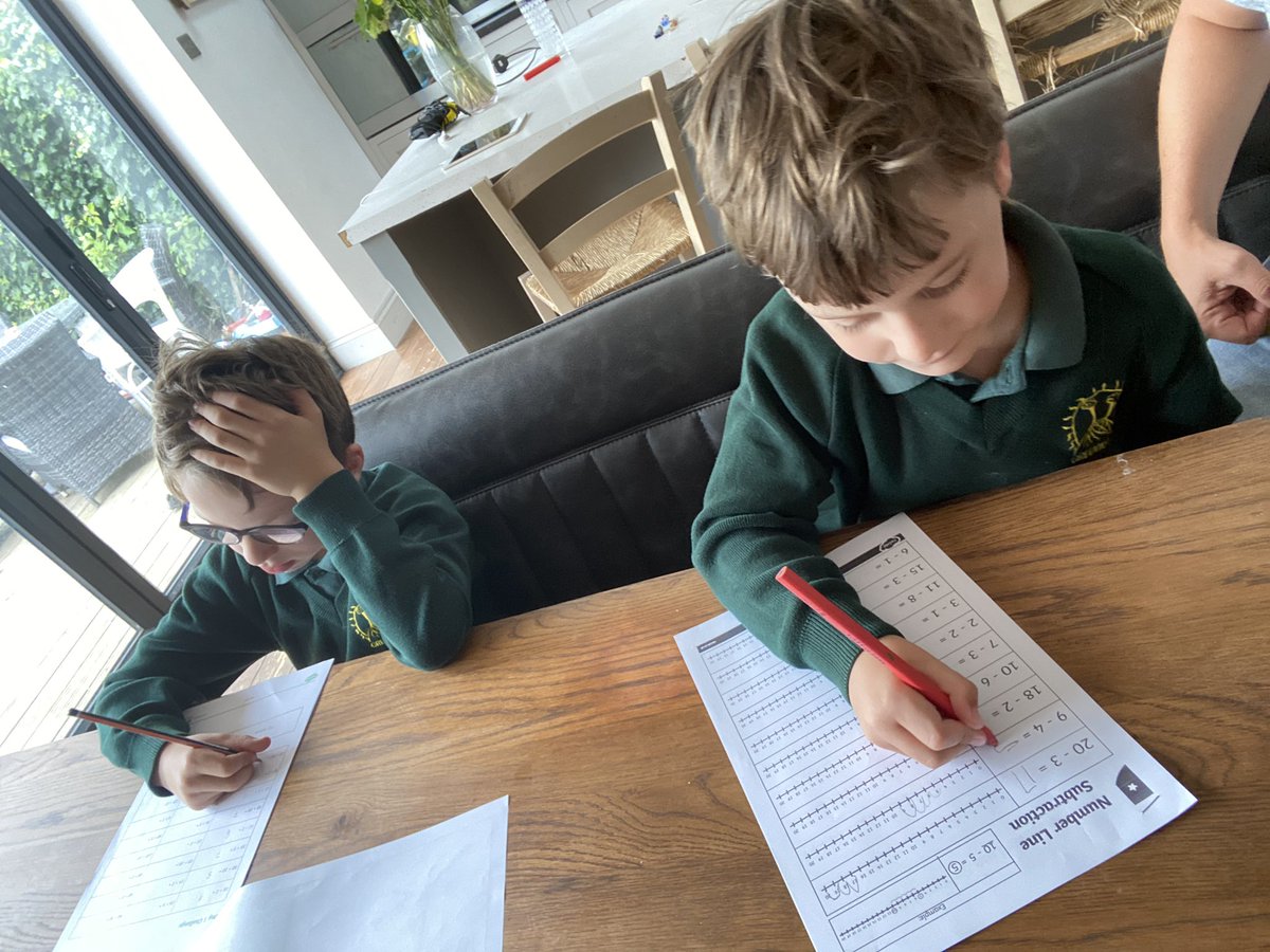 JenniferWathe10's tweet photo. @missshallmark30 @GreenwaysPri @twinklresources @JoanneD91483525 The day before we did subtractions and Look what JJ really wanted to wear!! 💙🤣 so Harrison followed suit. Ha ha ha felt so strange to see them in uniform. 😢 We miss school!! https://t.co/vZNVorEhcl