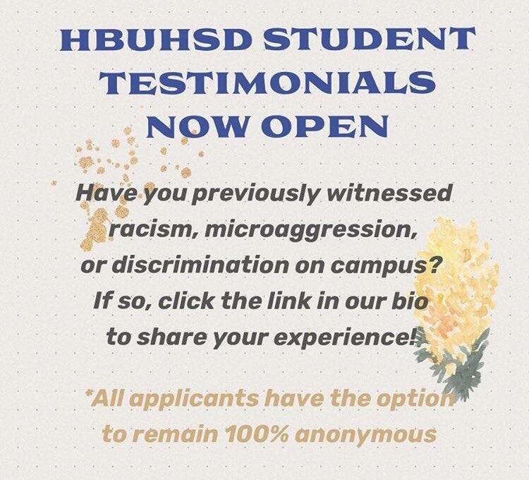 DONHBUHSD's tweet photo. Student testimonials are now open! Click on our bio to find the form. Everything is completely anonymous. Have your voice be HEARD! https://t.co/LODKRIUkKO