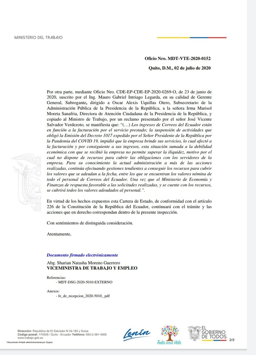LilianaDuranA's tweet photo. Es inadmisible que los trabajadores de @Correos_Ecuador sigan impagos ya por cuatro meses, y que las autoridades no presenten los documentos al @MinTrabajoEc con la excusa de que están en "teletrabajo". Juegan con la vida de las personas.
#ElPeorGobiernoDeLaHistoria https://t.co/NnT43fF7lv