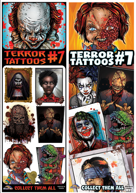 AllstarVending's tweet photo. Terror Tattoos #7 are now in stock! 

Call us at (800) 685-7066 or visit us online at https://t.co/m6tSchI5oJ to place your order! 

#new #terrortattoos #terror #tattoos #flatvending #newtattoos #newseries #bestsellers  #tattooseries #vendinglife #tattoovend #besttattoos https://t.co/KCzSF0p8p1
