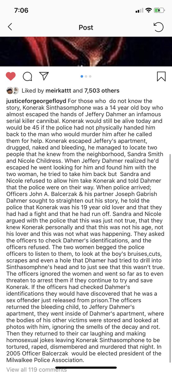 jaimemartinko's tweet photo. Had no idea about the story of Konerak Sinthasomphone, a 14 year old victim of Jeffrey Dahmer. The police failed to protect this young child and were accomplices to his murder. Think about that. RIP Konerak 💔 https://t.co/g7B0U2Oco5