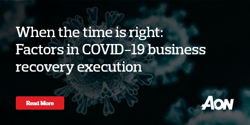 The new challenge for #ausbiz is how to resume and bring employees back to a safe workplace. Just as the pandemic prompted significant decisions so too does the recovery stage. Check out the key considerations for Australian businesses: aon.io/2VvH0go #covid19 #recovery