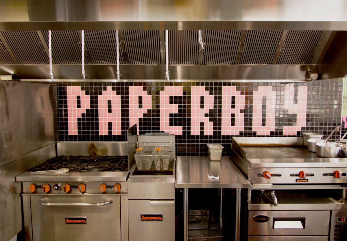 ADCollaborative's tweet photo. #ADC worked on @paperboypizza to create a #custom tile signage that was incorporated into the design of the @galleryfoodhall location in @dtsantamonica⁠
#adcollaborative #graphic #design  #architecture #interiordesign #architecturedesigncollaborative #PaperBoyPizza #SantaMonica https://t.co/Nlq7N03TcI