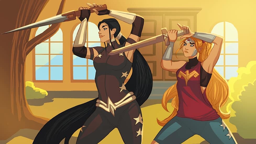 Donna instructing Cassie on how to be an expert with the sword, cue the training music!

Yet another wonderfully illustrated piece by @ninalinovna !

#amazoncorps #earth195 #dccomics #donnatroy #troia #cassiesandsmark #cassandrasandsmark #wondergirl