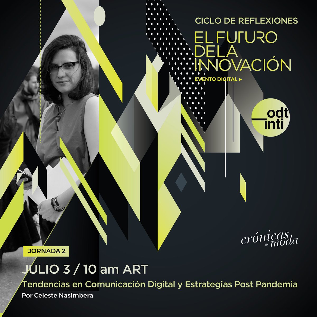 OdtINTI's tweet photo. ¡Mañana en #ElFuturodelaInnovación por #OdTINTILive! @OgandoA, @CeleNasimbera y @paolacirelli reflexionaran sobre el panorama post-covid para el sector moda, indumentaria y textil a nivel internacional como  local. https://t.co/Ih384g90xS