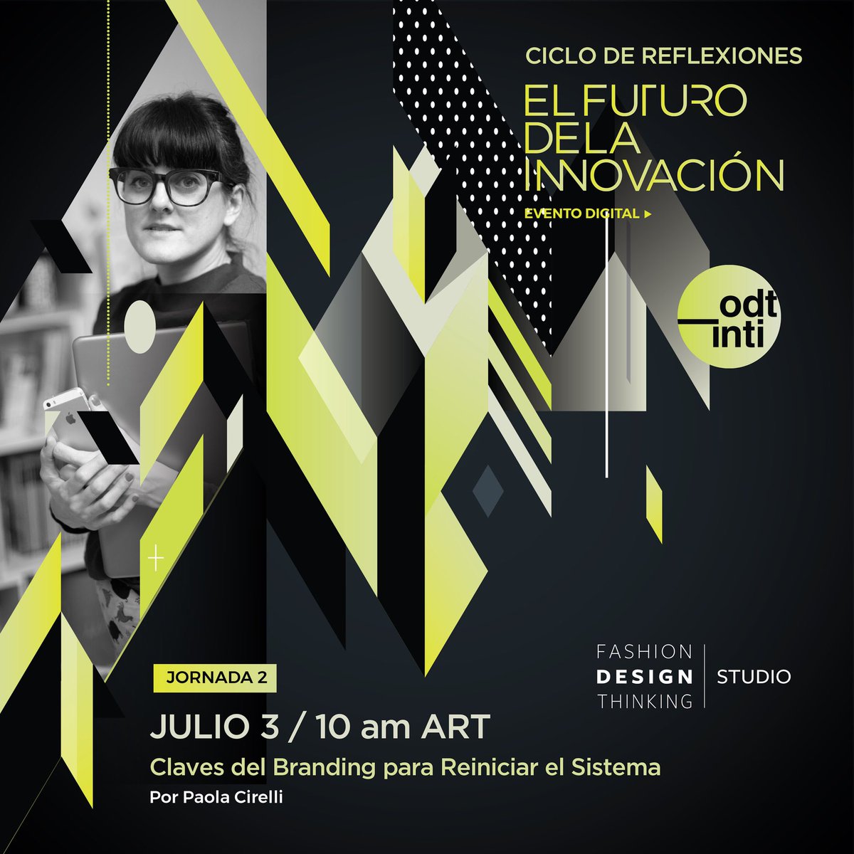 OdtINTI's tweet photo. ¡Mañana en #ElFuturodelaInnovación por #OdTINTILive! @OgandoA, @CeleNasimbera y @paolacirelli reflexionaran sobre el panorama post-covid para el sector moda, indumentaria y textil a nivel internacional como  local. https://t.co/Ih384g90xS