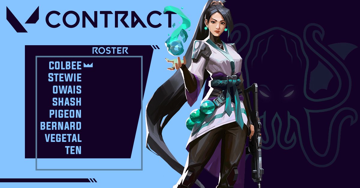 CONTRACT_GG's tweet image. Introducing your Contract Valorant Roster.
(Updated Graphic)