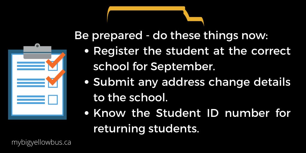 While we will learn more about school in September in the coming weeks, there are steps you can take now to prepare for the fall.  These are especially important if bus service is a necessity for your student.