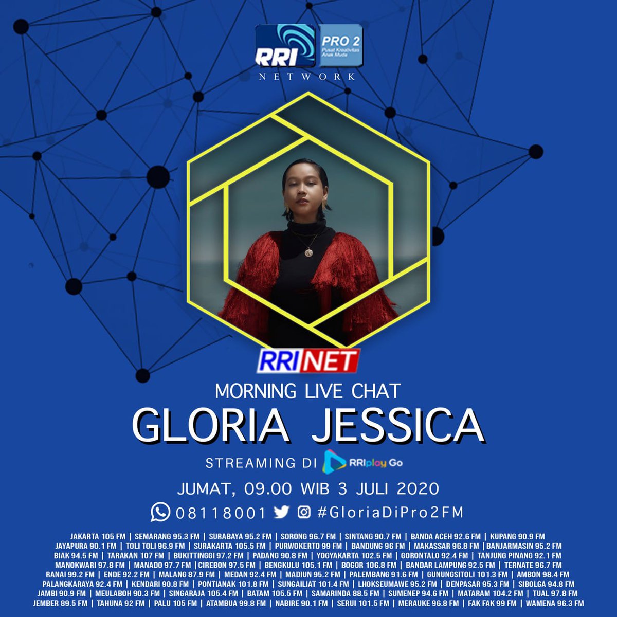 RRIPro2madiun's tweet photo. Gloria Jessica ???? Live Morning Live Chat

#GloriaDiPro2FM https://t.co/4C6UZk3bKL