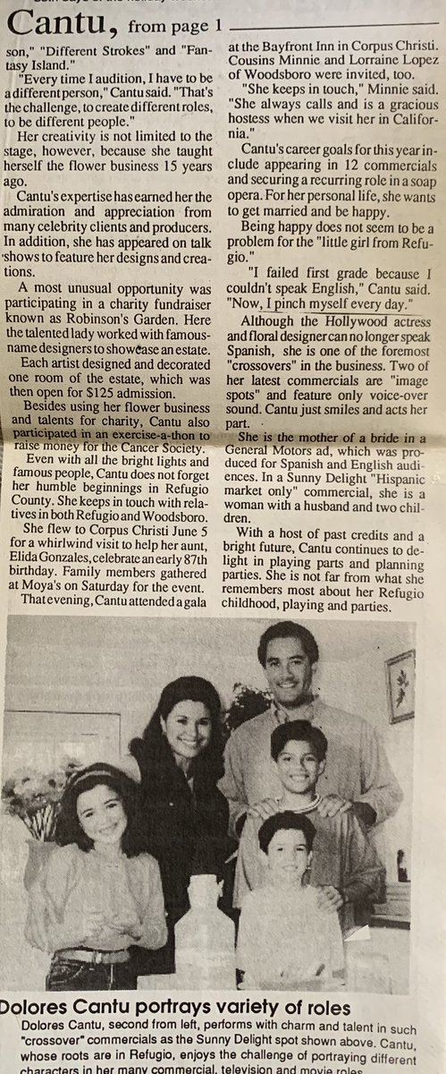KNashvlia's tweet photo. #tbt June 17, 1998 #RefugioTexas #RefugioCounty #AdvantagePress Refugio Native remembers hometown elementary school.  Cantu takes play, parties to Hollywood. Always loved visiting family members @LorraineLopez 
Talks about #commercials, #FlowersbyDolores and #Hollywood #dreambig https://t.co/TJZfnoPZXP