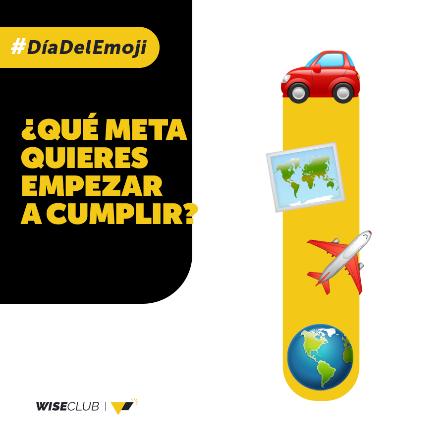 WiseClub_mx's tweet photo. Hoy es el #DíaDelEmoji y te queremos retar a que comentes con emojis la meta que más quieres cumplir ¡anímate! 

#WiseClub #Viaja #Compra https://t.co/eGobmuLICd