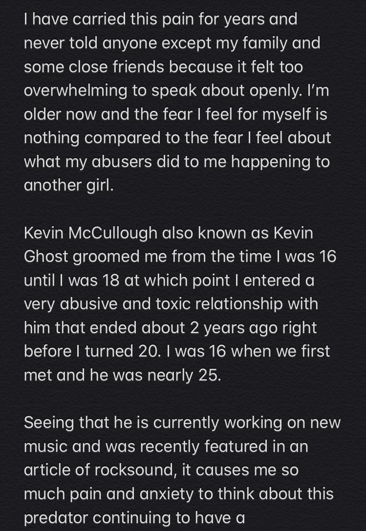 Kevin Ghost is my abuser. It’s taken me years to summon the courage to speak on this but I won’t stay silent any longer.